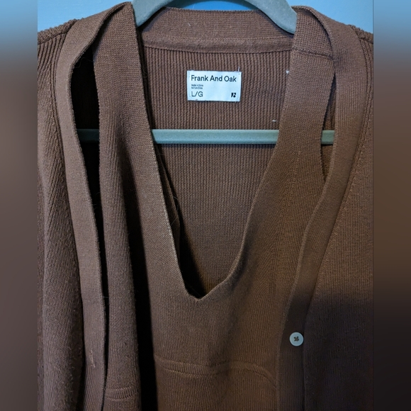Frank and Oak cropped tank and sweater set, brown, lg - Picture 2 of 4